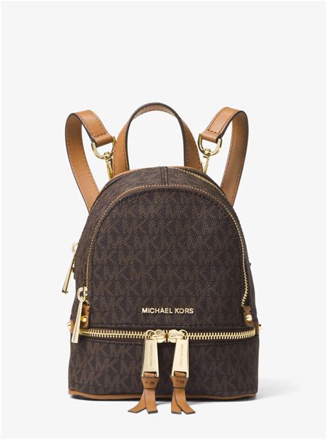 michael kors rhea mini backpack brown|michael kors rhea backpack studded.